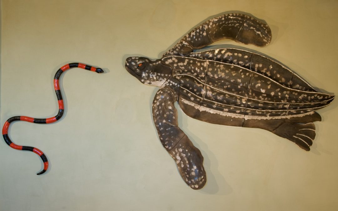 Tortue Luth et Serpent – Fresque Haut relief