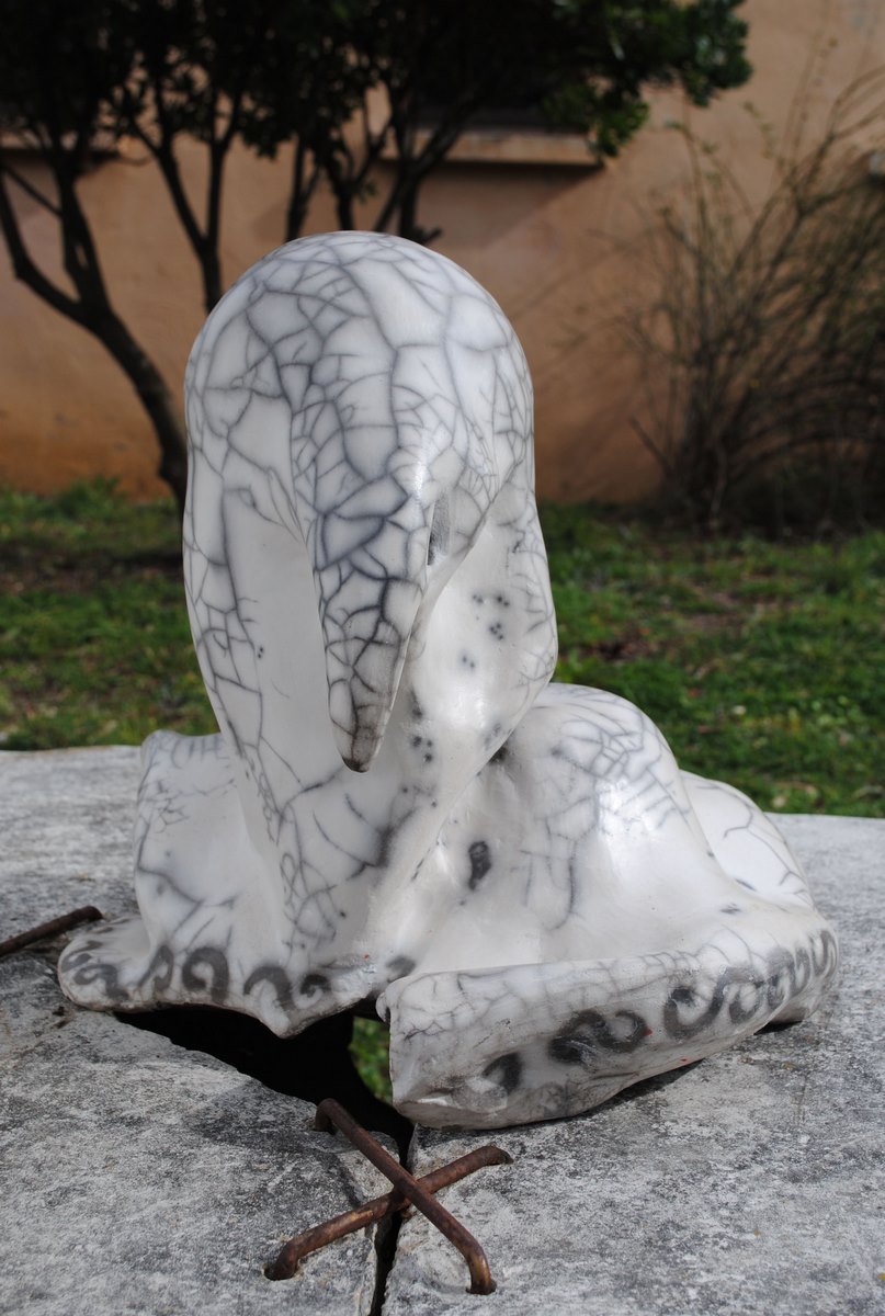 Sculpture céramique Le Dominicain Blanc 2009